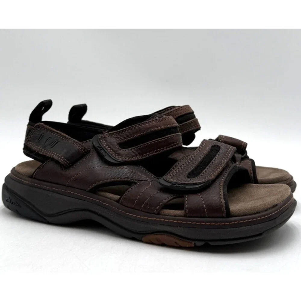 Clarks HUDSON 71812 Men's NEW Fisherman-Style Sandal Brown US Size 7 M